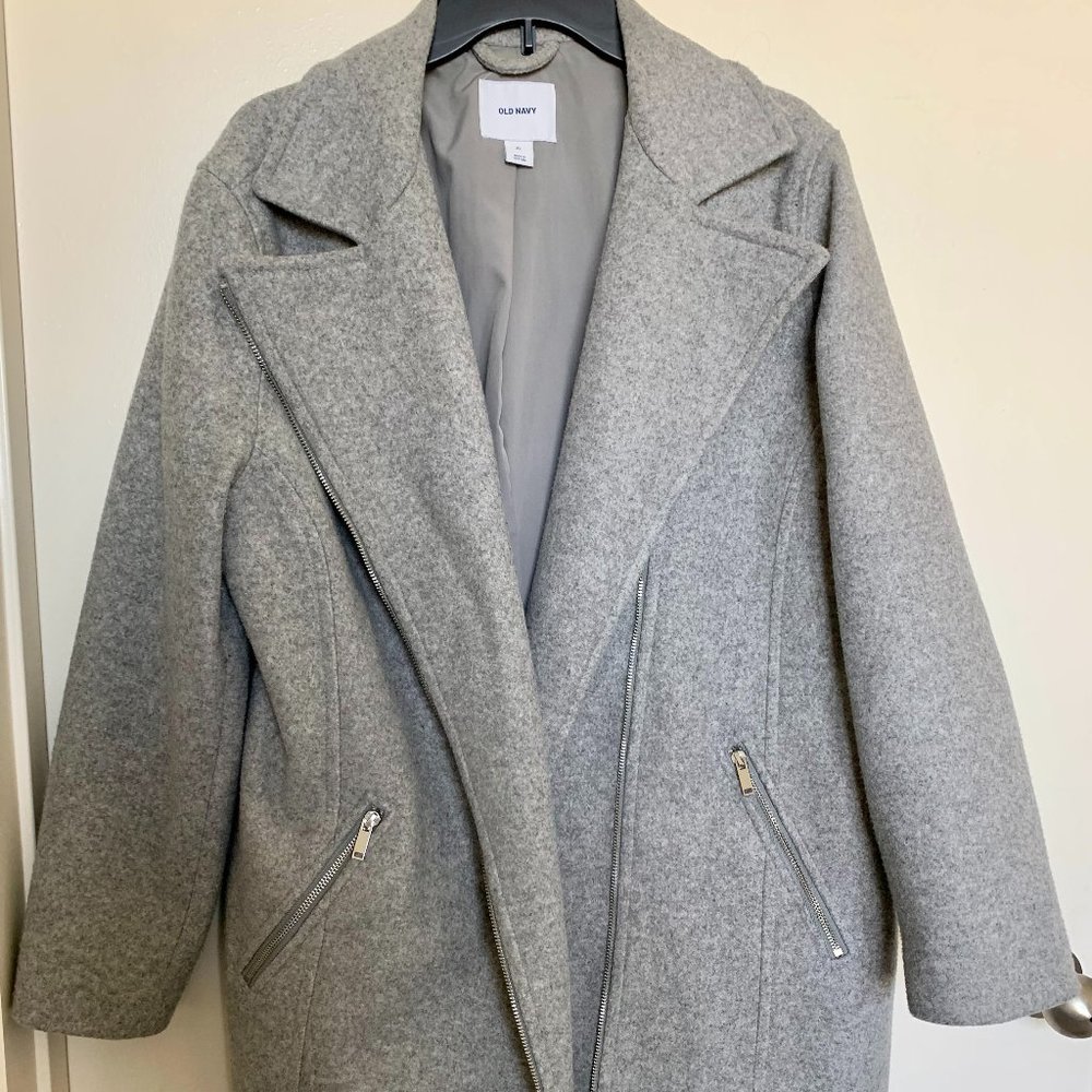 Old Navy Gray Long Soft-Brushed Coat